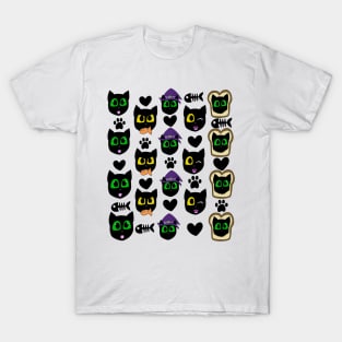 Black Cat Pattern T-Shirt